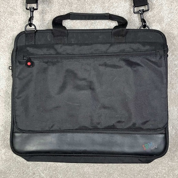 Vintage IBM ThinkPad Black Laptop Messenger Bag Briefcase Shoulder Strap 16"